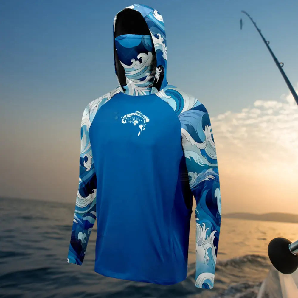 SPELISPOS Men’s Long Sleeve Hooded Fishing Shirt