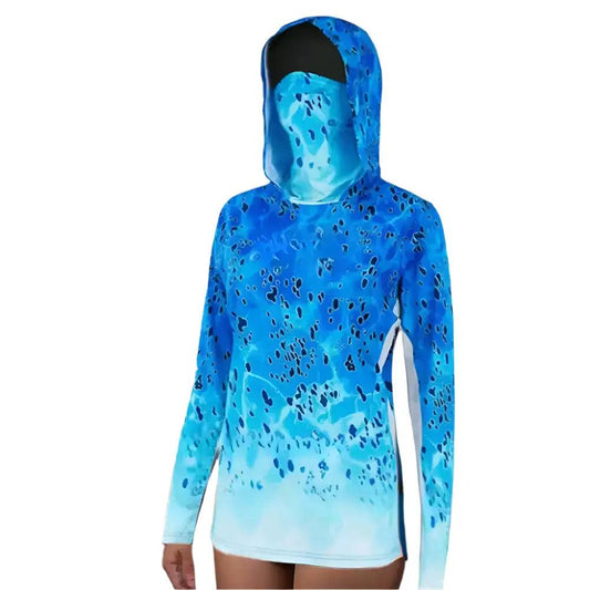 Women's Long Sleeve Fishing Hooded Face Mask UPF50+ - Big Bite Fishing Shirts