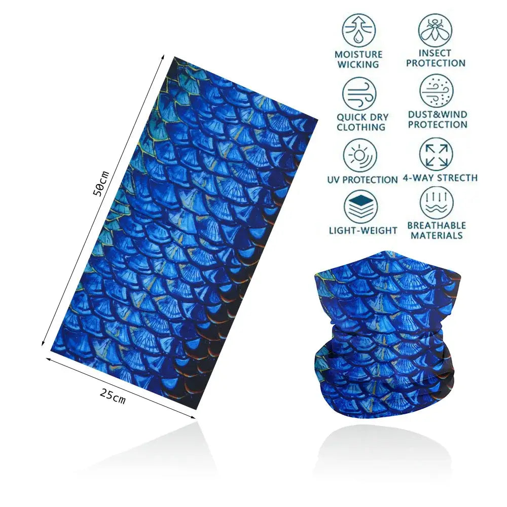 Fishing Buff for Men/Women UV Sun Protection - Blue Scale