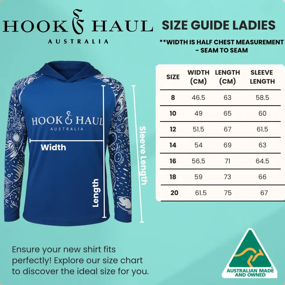 Hook And Haul | Premium Ladies Range Blue Ocean | Zip Front