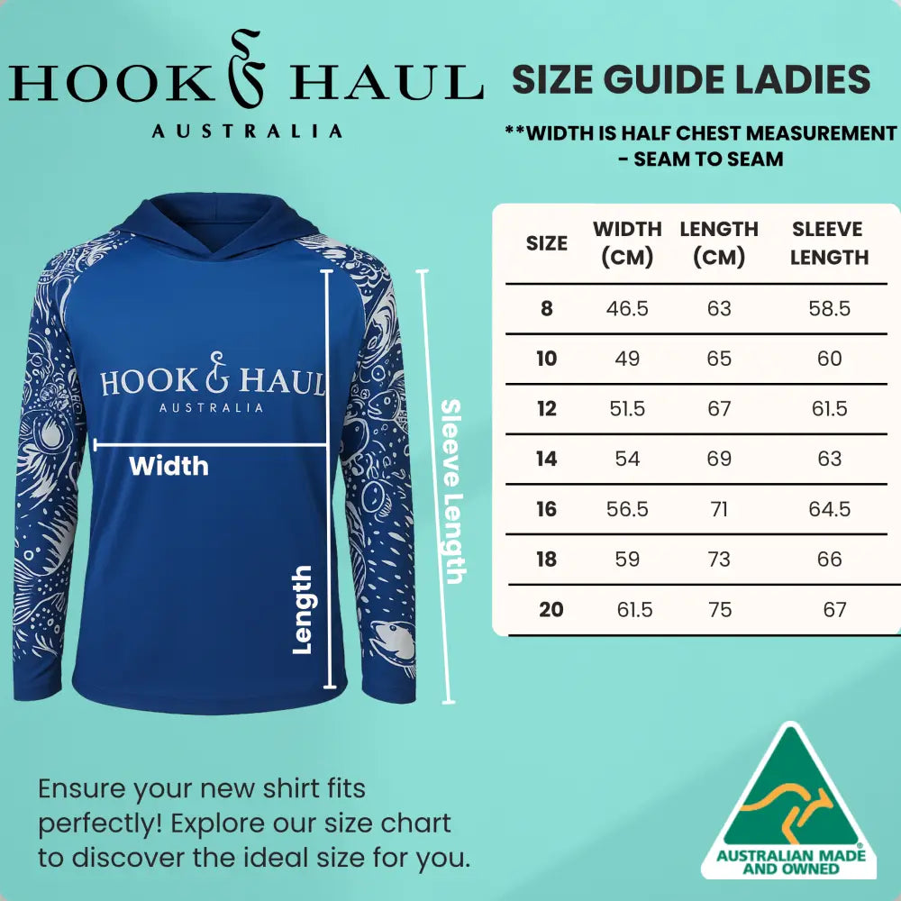 Hook And Haul | Premium Ladies Range Blue Ocean | Zip Front