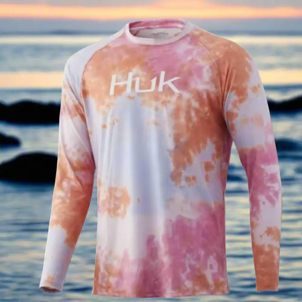 Ladies Long Sleeve Fishing Shirt - Pink/Blue - Fishing shirt