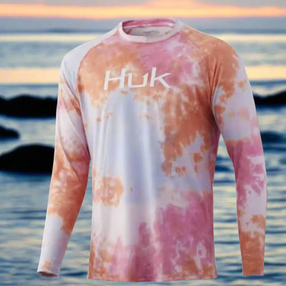 Ladies Long Sleeve Fishing Shirt - Pink/Blue - Fishing shirt