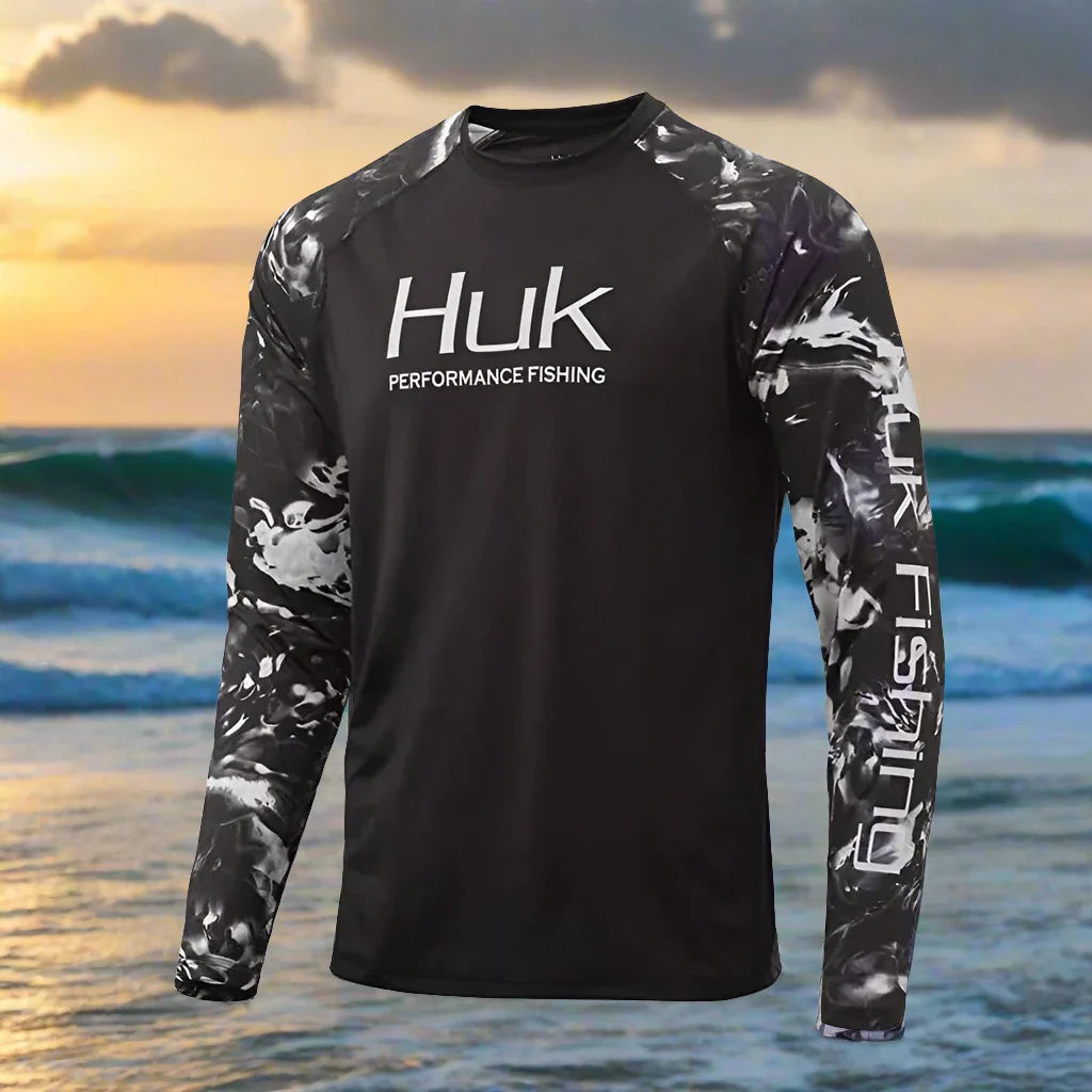 Long Sleeve Outdoor UV Protection Fishing Shirt - Black 