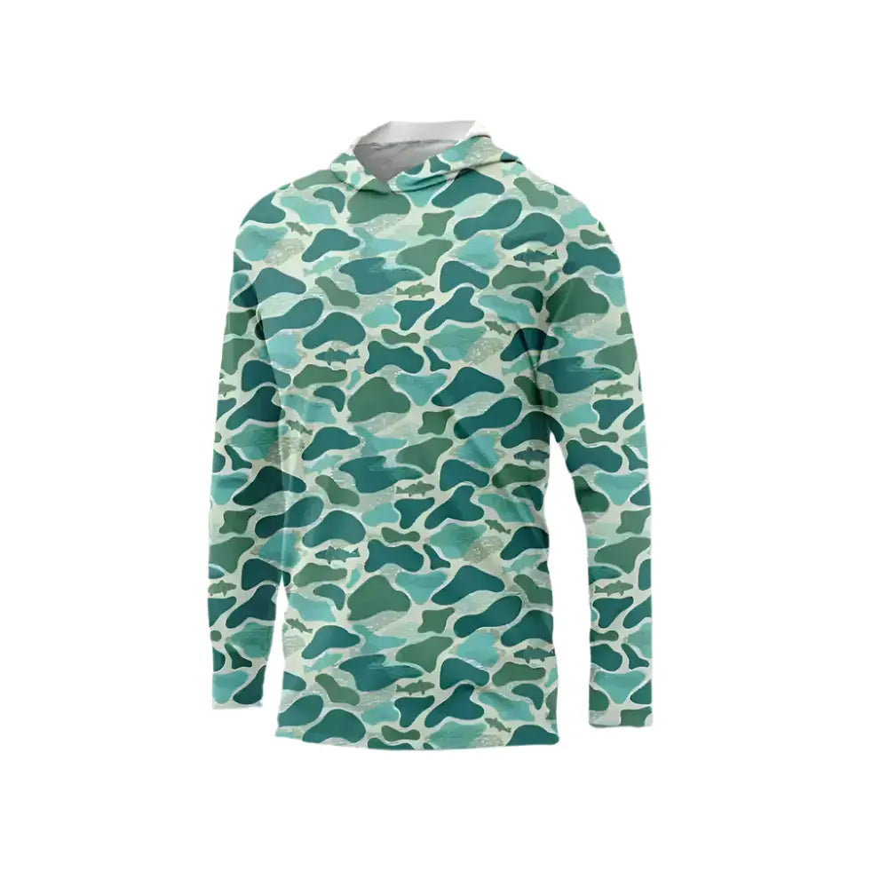 Men’s Hooded Fishing Jersey - Green Camo