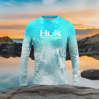 HUK Men’s L/S Sun Protection Shirt 50 + UPF Quick Dry