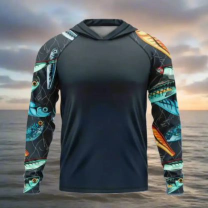 Men’s Long Sleeve Hooded Shirt UV Protection - Fishing Shirt