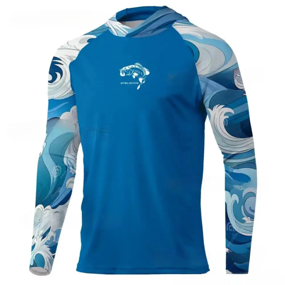 New Season Men’s Long Sleeve Hooded Tee - Fishing shirt