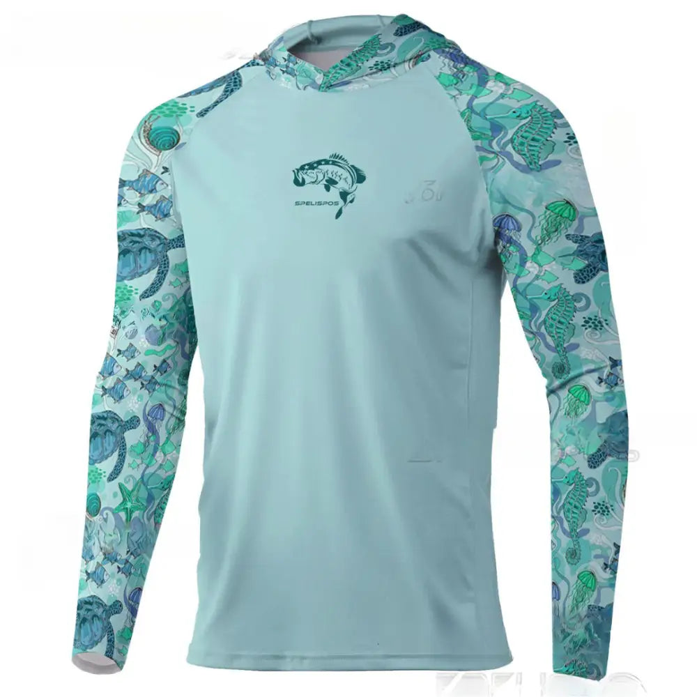 New UV Protected Long Sleeve Hooded Fishing Shirt